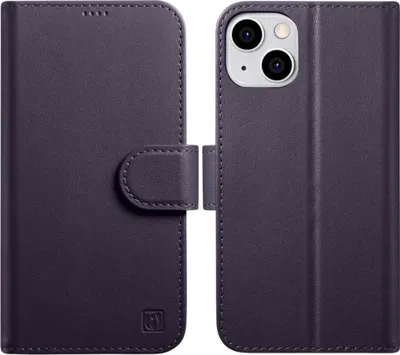 Immagine prodotto di Portafoglio Icarer 2In1 Custodia in pelle per Iphone 14 Plus con patta anti-Rfid Viola scuro (Wmi14220727-Dp)