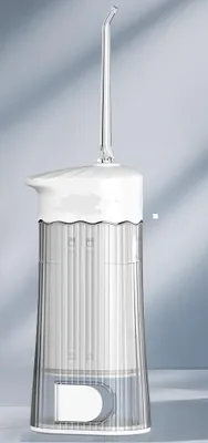 Produktbild von Elektrische Munddusche tragbar – 180 ml Wassertank, 5 Modi, Hochfrequenz-Puls mit 5 Düsen, platzsparend & effektiv