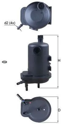 Zdjęcie produktu dla Filtr paliwa KNECHT KL 633D do RENAULT Clio III hatchback (BR0/1, CR0/1) – filtr przewodowy