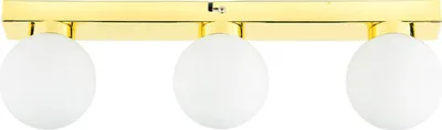 Produktbild von Badezimmerlampe Wand Decke in Gold Weiß Glas Kugel Schirm