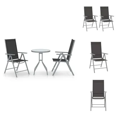 Produktbild von vidaXL 3-tlg. Bistro-Set Aluminium und Textilene Silbern -  Gartenmöbel-Sets