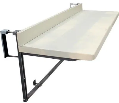 Productafbeelding van Verstelbare inklapbare balkontafel - Aluminium hangtafel voor terrasleuning - Voor terrassen, tuinen en buitenruimtes; ruimtebesparend, weerbestendig