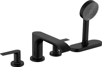 Produktbild von Hansgrohe Vivenis mattschwarz 4-Loch Wannenrandarmatur mit sBox, 75444670