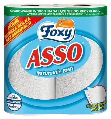 Produktbild von Foxy Küchenrolle 2-lagig 2 Rollen Zellstoff weiß