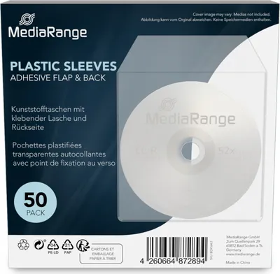 Obrázok produktu pre MediaRange BOX164-2 MediaRange Kuststofftaschen m. klebender Lasche, 50er-Pack