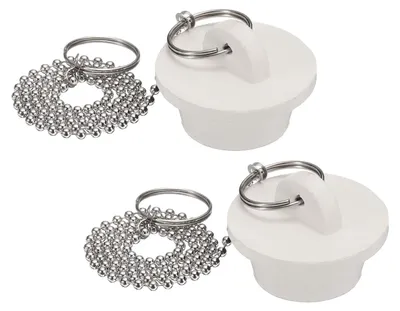 Produktbild von Abflussstopfen - 2 Stück - Für Waschbecken und Spülbecken - Ø 29 mm - Weiß