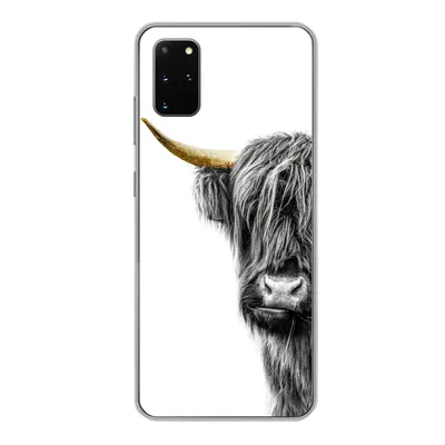 Produktbild von MuchoWow® Handyhülle Schutzhülle Hülle für Samsung Galaxy S20 Plus Schottischer Highlander - Tiere - Schwarz und Gold Silikon Softcase Handy Hülle - Hartschale