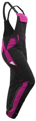 Produktbild von strongAnt Latzhose Damen powerStretch Arbeitshose für Frauen mit Kniepolstertaschen - Schwarz-Pink, Größe 32 – Schwarz-pink Powerstretch