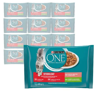Zdjęcie produktu dla Purina One Sterilcat 48x85g Mokra Karma Dla Kota z Łososiem i Indykiem