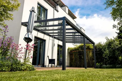 Produktbild von SCHWENG Terrassenüberdachung - Wandgebunden | 6,06x3,55m | Polycarbonat| Anthrazit| S400