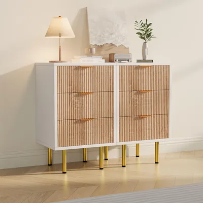 Produktbild von UnboxG 2er-Set Nachttische 40×40×65 cm mit 3 Schubladen, moderner Beistelltisch für Schlafzimmer oder Wohnzimmer, stilvoll, praktisch und stabil
