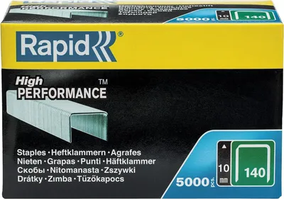 Produktbild von Rapid High PERFORMANCE Heftklammern, Typ 140, 10 mm Schenkellänge, 5.000 Stück