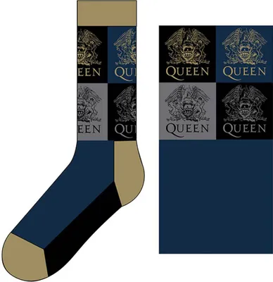 Produktbild von Queen Crest Blocks Navy Blue 40-45 Socken