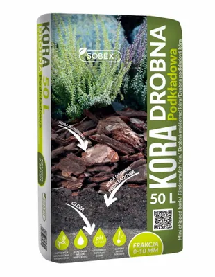 Zdjęcie produktu dla Drobna podkładka ogrodowa z kory sosnowej 50L 0-10mm