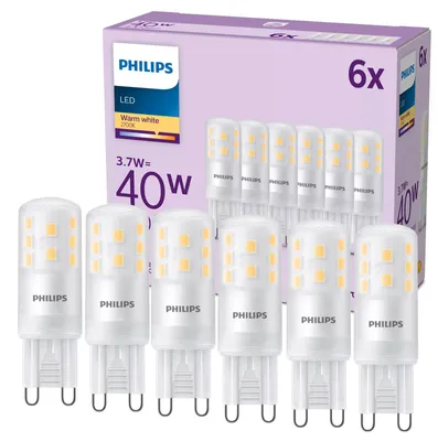 Produktbild von Philips 6x LED-Lampe G9 Kapsel G9 3,7W = 40W 470lm 2700K Warmweiß 320° EC Multipack 6er Set
