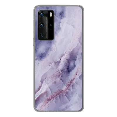 Produktbild von MuchoWow® Handyhülle Schutzhülle Hülle für Huawei P40 Pro Naturstein - Lila - Edelsteine und Mineralien Silikon Softcase Handy Hülle - Schutz