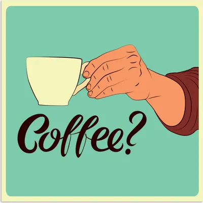 Produktbild von MuchoWow® Poster Retro - Kaffee? - Sprichwörter - Zitate 75x75 cm - Wand Dekoration