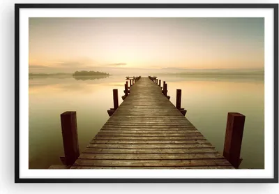 Produktbild von Gerahmtes Poster - Schwarzer Rahmen - Brücke See - 91,5x61 cm - Wand Bild - Wanddeko - Wandbilder - Kunstposter - Wandposter - Bilderrahmen - Bilder - Kunstdruck - Wandbild - P2BAA91x61-3625