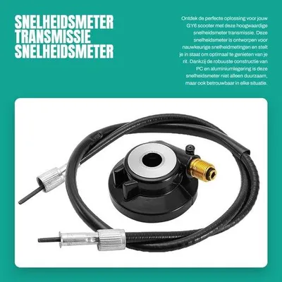 Productafbeelding van Snelheidsmeter Draadloos - Snelheidsmeter Kabel - GY6 Scooter Onderdelen - 12mm Drive Gear - 100cm Kabellengte - Hoogwaardig Materiaal