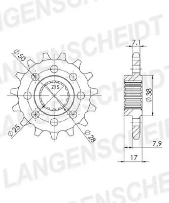 Produktbild von Ritzel Supersprox 525 - 16Z CST-5054:16|feinverzahnt 25,0/28,0
