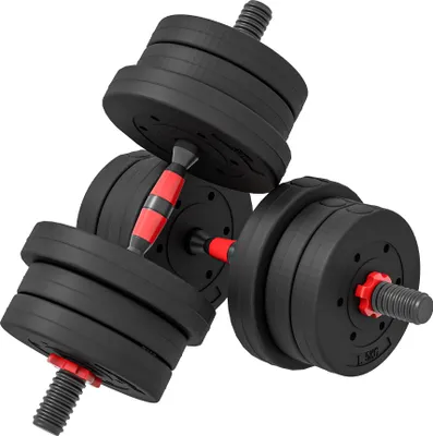 Produktbild von 2 in 1 Hanteln Set 20 kg verstellbare Kurzhantel & Langhantel professionell Dumbbell Krafttraining Schwarz