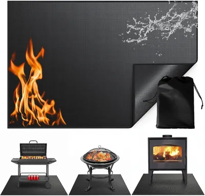Productafbeelding van Grillmat vloerbescherming 102 x 152 cm, hittebeschermingsmat, voor tuinevenement