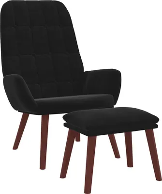 Immagine prodotto di vidaXL Poltrona relax con sgabello in velluto nero