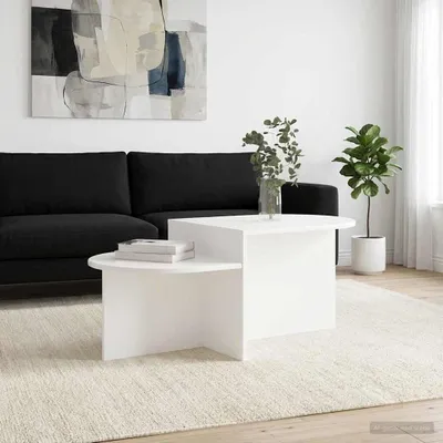 Zdjęcie produktu dla Maison Exclusive – stolik kawowy biały 100 x 50 x 40 cm materiał drewnopochodny