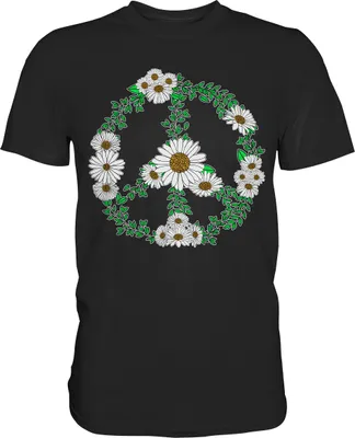 Produktbild von Peace Gänseblümchen Shirt Gärtner Motiv – Black / L