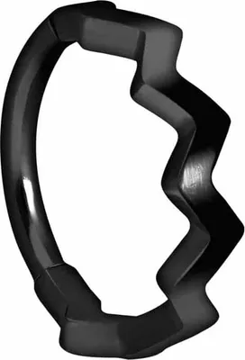 Produktbild von Ohrpiercing, Nasenpiercing, Septum Piercing Titan Segmentring Clicker GEZACKTES DESIGN Schwarz Innendurchmesser: 10 mm