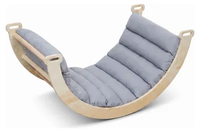 Produktbild von Buxibo Mini-Kletterbogen – Kletterbogen aus Holz mit Kissen – Montessori-Spielhalle – 78 x 47 x 37 cm – Grau