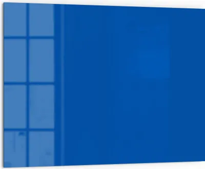 Produktbild von DEQORI Küchenrückwand Glas 80x60 cm 'Mittelblau' Spritzschutz Bad Rückwand Küche