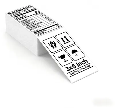 Imagen del producto de Etiquetas MUNBYN de 3"x5" (7,6x12,7 cm), 500 unidades, papel térmico para impresoras de etiquetas, etiquetas de transferencia térmica, color blanco, resistentes al agua, sin BPA/BPS