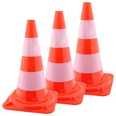 Produktbild von Verkehrspylon Pylon Hütchen Verkehrsleitkegel Warnkegel Markierungskegel Absperrkegel Warnbake Leitpfosten Lübecker Hut Parcours 3 Stück