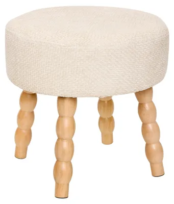Produktbild von Dekorativer Hocker aus Chenille SPOLO, 39 x 38 cm, weiß