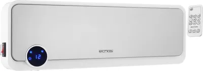 Produktbild von Echos Ceramic Fan Heater | Nástěnné ventilátorové topení | s dálkovým ovládáním | Keramické topné těleso | 2 úrovně výkonu (1000, 2000 W) | Možnost montáže na zeď | Automatická regulace teploty | 12hodinový časovač | Ochrana proti přehřátí