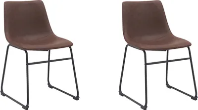 Produktbild von LABEL51 Esszimmerstuhl Risto - Braun - Kunstleder - 2er-Set