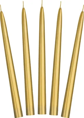 Produktbild von Świeca stożkowa złota 24cm 10szt