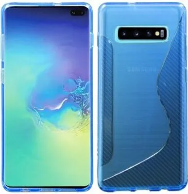 Produktbild von S-Line Hülle Bumper kompatibel mit Samsung Galaxy S10 Plus G975F Silikonhülle Stoßfest Handyhülle TPU Case Cover Blau