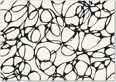 Produktbild von Tulup® Glas-Bild - 100 x 70 - Wandbild aus Glas - Wandkunst - Wandbild hinter gehärtetem Sicherheitsglas - Sonstige - Chaotische Kreise - Schwarzweiß