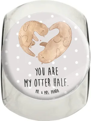 Produktbild von Mr. & Mrs. Panda Kaffeedose Otter Herz XL 2000ml - Grau Pastell - Geschenk, Vorratsdose, Liebe, Seeotter, Vorratsglas, Teedose, Vorratsbehälter, Lebensmittelbehälter