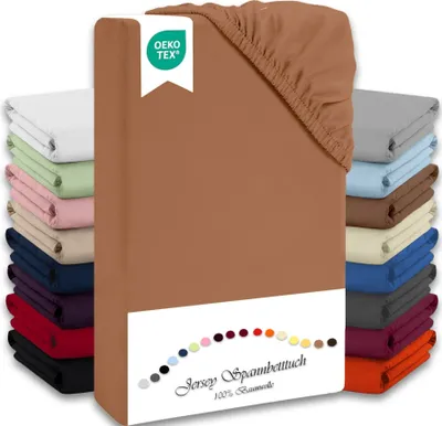 Produktbild von Jersey Spannbettlaken 140-160x200cm Nougat
