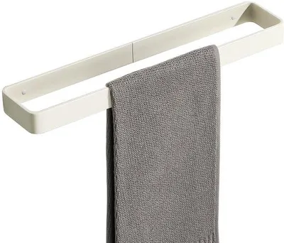 Produktbild von Aluminium Handtuchhalter ohne Bohren 40CM Wandmontierbar weiß für Bad und Küche