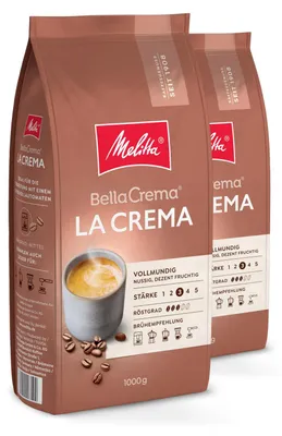 Produktbild von Melitta BellaCrema La Crema Kaffeebohnen, ungemahlen, für Vollautomaten, im Set