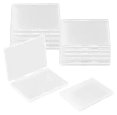 Produktbild von Aufbewahrungsbox Organizer Dose Kleinteilebox - 12 Stück - 15 x 10,8 x 1,1 cm - Transparent - Druck-zum-Öffnen-Deckel
