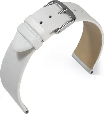 Produktbild von EULIT Uhrenarmband 16mm | Nappaleder, weiß | Edelstahl Dornschließe