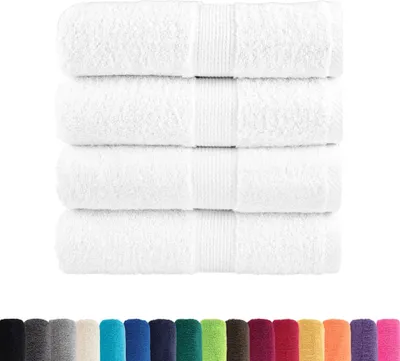 Immagine prodotto di vidaXL Asciugamani per ospiti Premium SOLUND, 4 pezzi, bianco, 30x50 cm, 600 g/m²