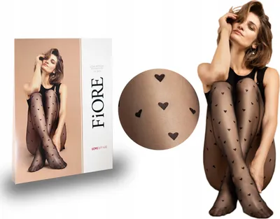 Produktbild von Fiore - Love Potion - Feinstrumpfhose Herzen gemusterte Strumpfhose 15 DEN Glamour - Schwarz - 3