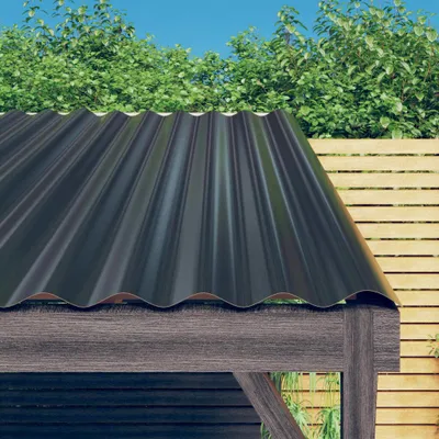 Obrázek produktu pro Prolenta Premium - Střešní panely 12 ks z práškově lakované oceli antracitové barvy 100x36cm