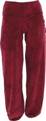 Produktbild von Boho Samt Pluderhose, Wohlfühlhose, Yogahose - Weinrot, Damen, Baumwolle,Polyester, Größe: L